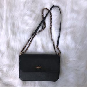 DKNY crossbody black leather purse